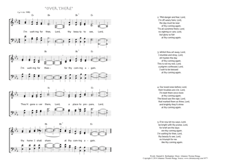 Hymn score of: I'm waiting for thee, Lord - "Over There" (Hannah K. Burlingham/Johannes Thomas Rüegg)