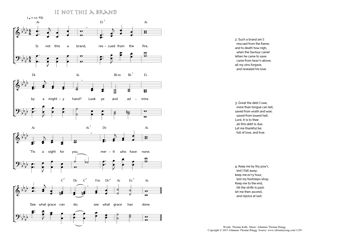 Hymn score of: Is not this a brand (Thomas Kelly/Johannes Thomas Rüegg)