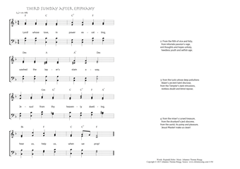 Hymn score of: Lord! whose love, in power excelling - Third Sunday after Epiphany (Reginald Heber/Johannes Thomas Rüegg)