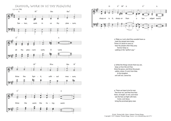 Hymn score of: Saviour, work in us thy pleasure (Thomas Kelly/Johannes Thomas Rüegg)