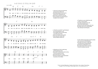 Hymn score of: My soul in God abideth still - My soul is still in God (Carl Johann Philipp Spitta/Richard Massie/Johannes Thomas Rüegg)