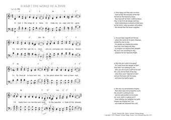 Hymn score of: O had I the wings of a dove (Thomas Kelly/Johannes Thomas Rüegg)