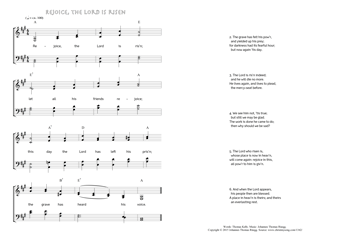 Hymn score of: Rejoice, the Lord is risen (Thomas Kelly/Johannes Thomas Rüegg)