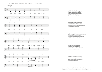 Hymn score of: Hark the notes of angels singing (Thomas Kelly/Johannes Thomas Rüegg)