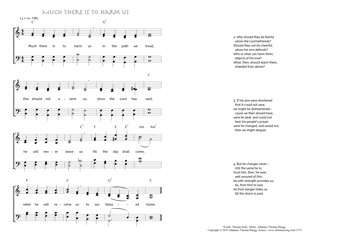 Hymn score of: Much there is to harm us (Thomas Kelly/Johannes Thomas Rüegg)