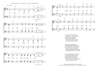 Hymn score of: Unfold, O Lord, to us unfold (Thomas Kelly/Johannes Thomas Rüegg)