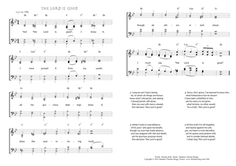 Hymn score of: Yes! "the Lord is good", I know it - The Lord is good (Thomas Kelly/Johannes Thomas Rüegg)