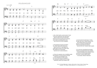 Hymn score of: 'k Wil in 't leed der wereld niet versagen - Pelgrimslied (Carl Johann Philipp Spitta/Albertine Kehrer/Johannes Thomas Rüegg)