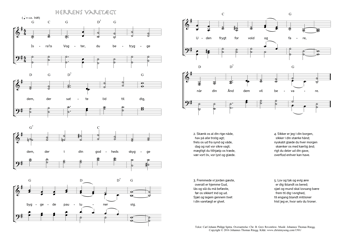 Hymn score of: Isra'ls Vogter, du betrygge - Herrens varetægt (Carl Johann Philipp Spitta/Christian Benedictus Reventlow/Johannes Thomas Rüegg)