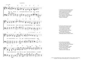 Hymn score of: Ziet, de winter is vervlogen - Lente (Carl Johann Philipp Spitta/Johannes Riemens/Johannes Thomas Rüegg)
