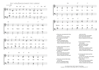 Hymn score of: Ach, was ist doch unsre Zeit? - Die Vergänglichkeit des Lebens (Salomon Franck/Johannes Thomas Rüegg)