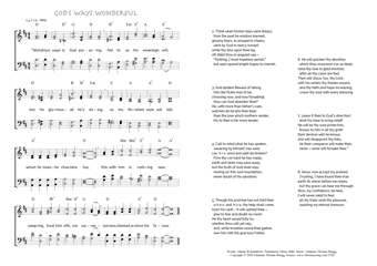 Hymn score of: Wondrous ways is God pursuing - God's Ways Wonderful (Johann Weissenborn/Henry Mills/Johannes Thomas Rüegg)