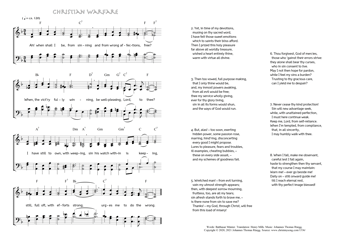 Hymn score of: Ah! when shall I be, from sinning - Christian Warfare (Balthasar Münter/Henry Mills/Johannes Thomas Rüegg)