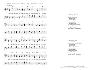 Hymn score of: Wer Gott vertraut, hat wohl gebaut (Joachim Magdeburg/Johannes Thomas Rüegg)
