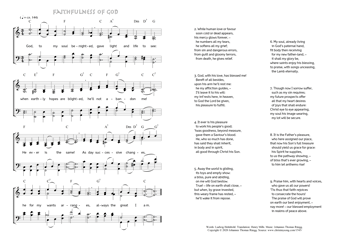 Hymn score of: God, to my soul benighted - Faithfulness of God (Ludwig Helmbold/Henry Mills/Johannes Thomas Rüegg)