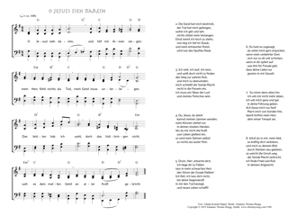 Hymn score of: O Jesus! sieh darein (Johann Konrad Dippel/Johannes Thomas Rüegg)