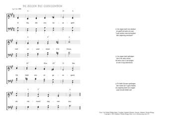 Hymn score of: O Gij, die ons bejegent - De zegen des Gezegenden (Carl Johann Philipp Spitta/Johannes Riemens/Johannes Thomas Rüegg)