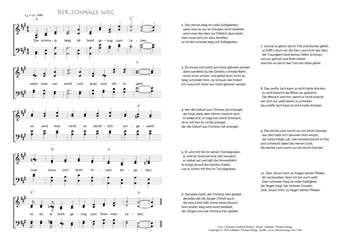 Hymn score of: Der schmale Weg ist breit genug zum Leben (Christian Friedrich Richter/Johannes Thomas Rüegg)