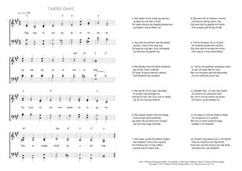 Hymn score of: Dig, dig al ros og ære tilhører - Takke-Sang (Christian Fürchtegott Gellert/Johan Ernst Heilmann/Johannes Thomas Rüegg)