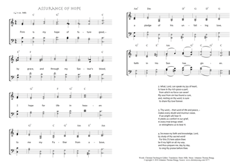 Hymn score of: Firm is my hope of future good - Assurance of Hope (Christian Fürchtegott Gellert/Henry Mills/Johannes Thomas Rüegg)