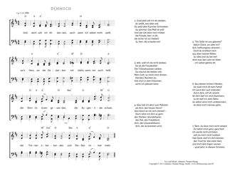 Hymn score of: Und doch will ich dir danken - Dennoch (Johannes Thomas Rüegg)