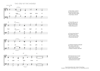 Hymn score of: O Light of light, shine in! - The Cry of the Weary (Horatius Bonar/Johannes Thomas Rüegg)