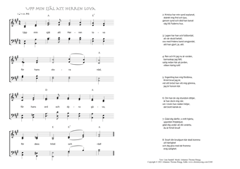 Hymn score of: Upp min själ att Herren lova (Lina Sandell/Johannes Thomas Rüegg)