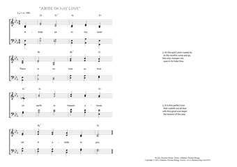 Hymn score of: Abide ye in my love! - "Abide in My Love" (Horatius Bonar/Johannes Thomas Rüegg)