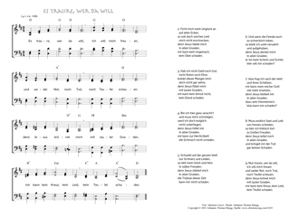 Hymn score of: Es traure, wer da will (Salomon Liscov/Johannes Thomas Rüegg)