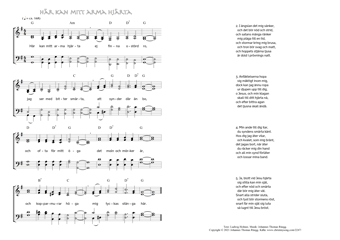 Hymn score of: Här kan mitt arma hjärta (Ludwig Holmes/Johannes Thomas Rüegg)