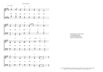 Hymn score of: Dit hän jag trår vid veckans slut - Andakt (Carl Johann Philipp Spitta/Torsten Lundberg/Johannes Thomas Rüegg)