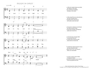 Hymn score of: O Lord, I would delight in thee - Delight in Christ (John Ryland/Johannes Thomas Rüegg)