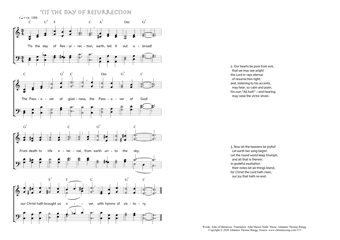 Hymn score of: 'Tis the day of Resurrection (John of Damascus/John Mason Neale/Johannes Thomas Rüegg)