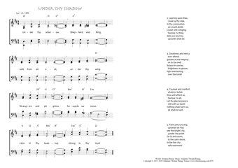 Hymn score of: Under thy shadow (Horatius Bonar/Johannes Thomas Rüegg)