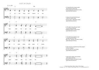 Hymn score of: It tarries long - Not in vain (Horatius Bonar/Johannes Thomas Rüegg)