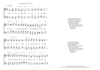 Hymn score of: Now at the Father's side - Remember me (Horatius Bonar/Johannes Thomas Rüegg)
