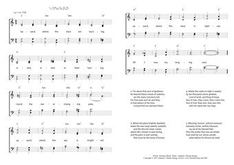 Hymn score of: Upward, where the stars are burning - Upward (Horatius Bonar/Johannes Thomas Rüegg)