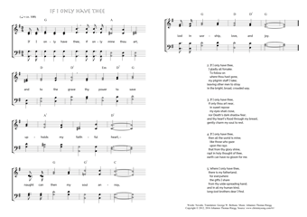 Hymn score of: If I only have thee (Novalis/George W. Bethune/Johannes Thomas Rüegg)
