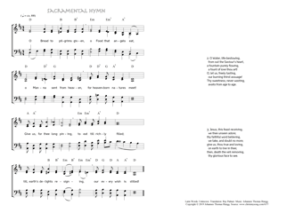 Hymn score of: O Bread to pilgrims given - Sacramental Hymn (Ray Palmer/Johannes Thomas Rüegg)