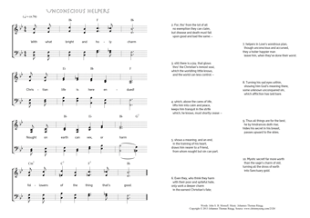 Hymn score of: With what bright and holy charm - Unconscious helpers (John S. B. Monsell/Johannes Thomas Rüegg)