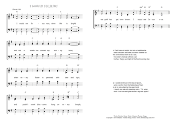 Hymn score of: I would see Jesus now, when life is bright - I would see Jesus (Horatius Bonar/Johannes Thomas Rüegg)