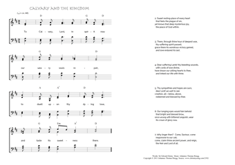 Hymn score of: To Calvary, Lord, in spirit now - Calvary and the kingdom (Sir Edward Denny/Johannes Thomas Rüegg)