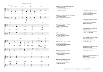 Hymn score of: "I am not;" O words unwelcome - "I am not" (Heinrich Suso/Frances Bevan/Johannes Thomas Rüegg)