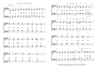 Hymn score of: Am I not enough, mine own? - The inheritance (Gerhard Tersteegen/Frances Bevan/Johannes Thomas Rüegg)