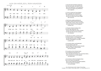 Hymn score of: Ach mein Herr Jesu, dein Nahesein (Christian Gregor/Johannes Thomas Rüegg)