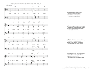 Hymn score of: The God of glory dwells on high (Thomas Kelly/Johannes Thomas Rüegg)