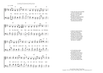 Hymn score of: Ein Sehnen und Verlangen - Christenheimweh (Johannes Thomas Rüegg)