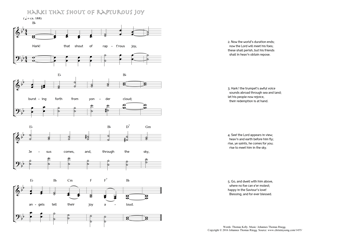 Hymn score of: Hark! that shout of rapturous joy (Thomas Kelly/Johannes Thomas Rüegg)