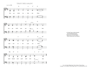 Hymn score of: Klage nicht, betrübtes Kind - Trost der Nacht (Carl Johann Philipp Spitta/Johannes Thomas Rüegg)