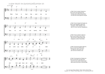 Hymn score of: Mein Trost in Zweifelsnächten ist (Carl August Döring/Johannes Thomas Rüegg)